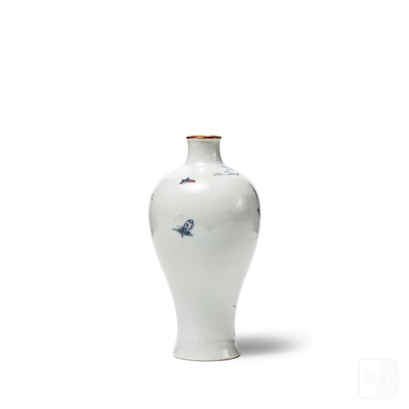 清 十九世紀 青花釉裏紅花鳥圖梅瓶 | PETIT VASE EN PORCELAINE BLEU BLANC ET ROUGE DE CUIVRE, MEIPING - 图6